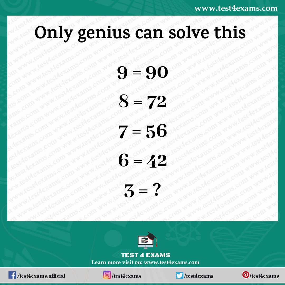 Only genius solve tricky math puzzle brain teaser math test 4 exams