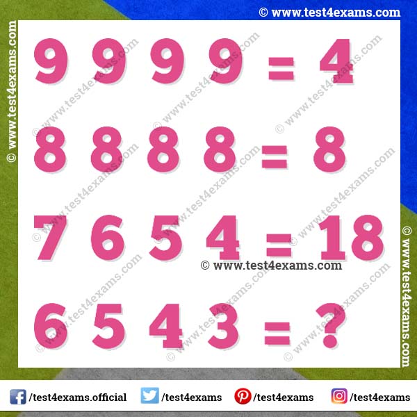 Math reasoning brain teaser question for school students