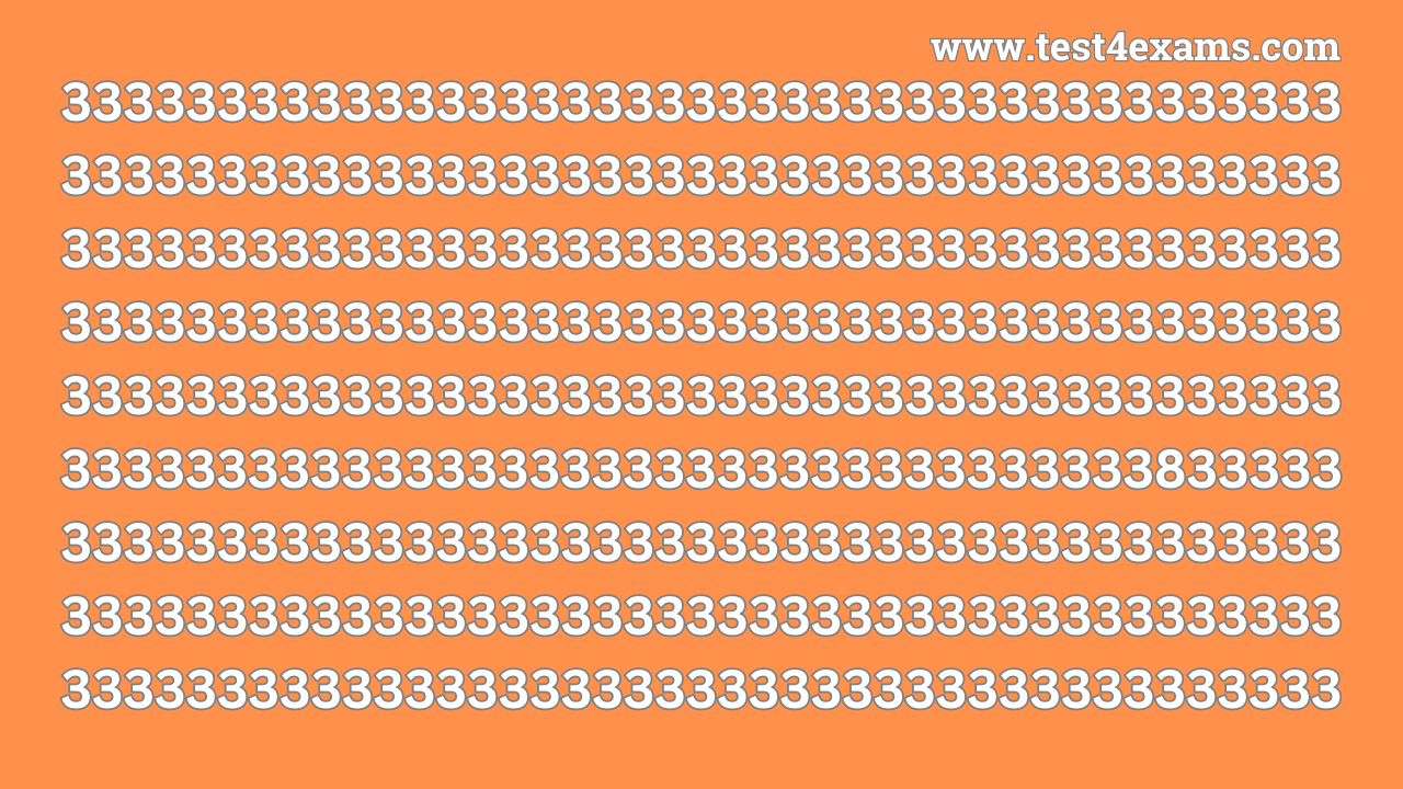 Brain Test: If your Vision is Good Find the Number 8 in 15 Secs