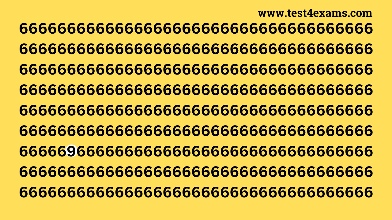 Observation Brain Test: If you have Eagle Eyes Find the number 9 in 10 Secs