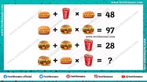 Burger, Hot dog, and Cocacola Picture Math Equation Puzzles