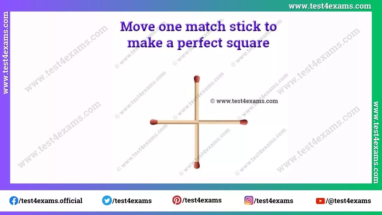 Move one match stick to make a perfect square – 1216