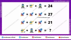 Train, helicopter, rocket brain teaser picture puzzle with answer