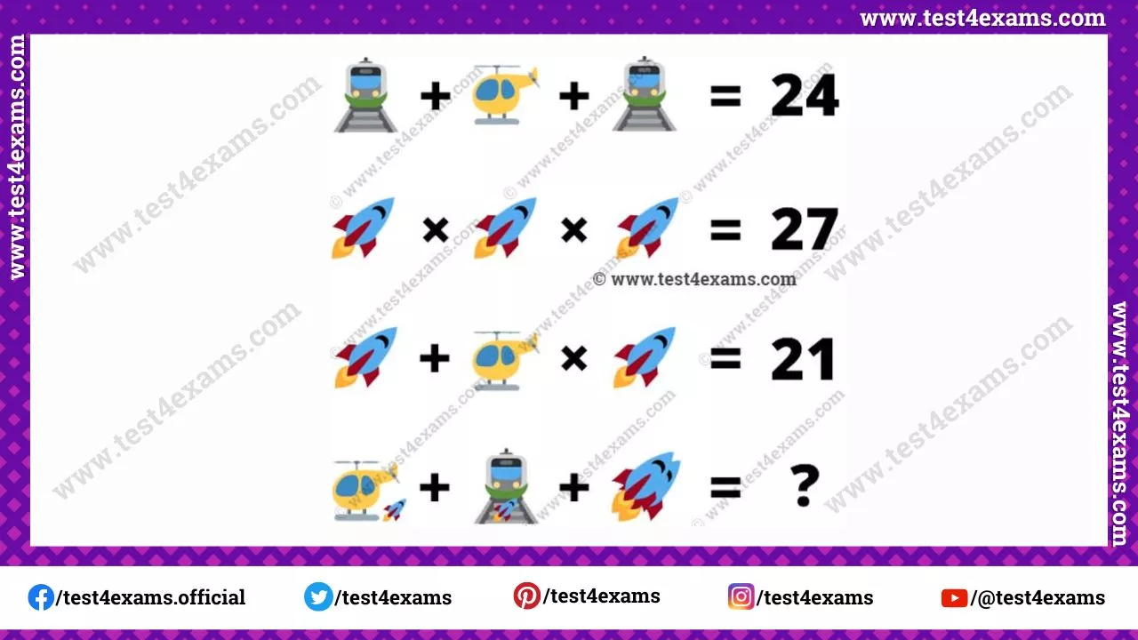 Train, helicopter, rocket brain teaser picture puzzle with answer – 1221