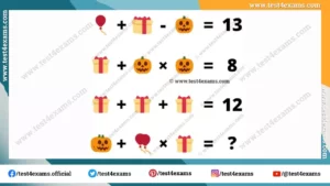 Balloon, Gift, Halloween Picture puzzle challenge with answer