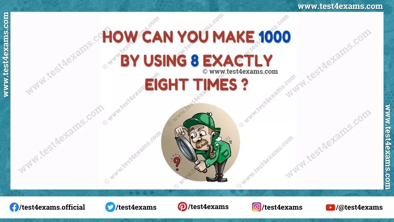 How can you make 1000 by using 8 exactly eight times?