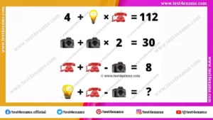 Telephone, bulb and camera puzzle picture math with answer