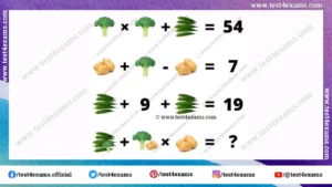 Broccoli, lady finger, and potato puzzle math picture with answer