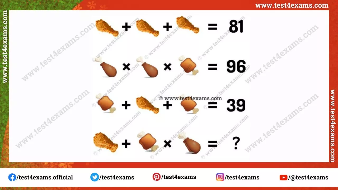 Chicken picture math logic equation with answer – 1267