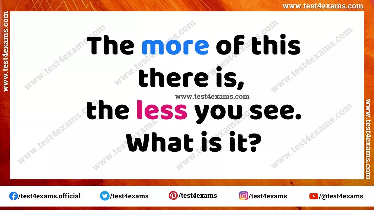 The more of this there is, the less you see. What is it? The more of this there is, the less you see. What is it?